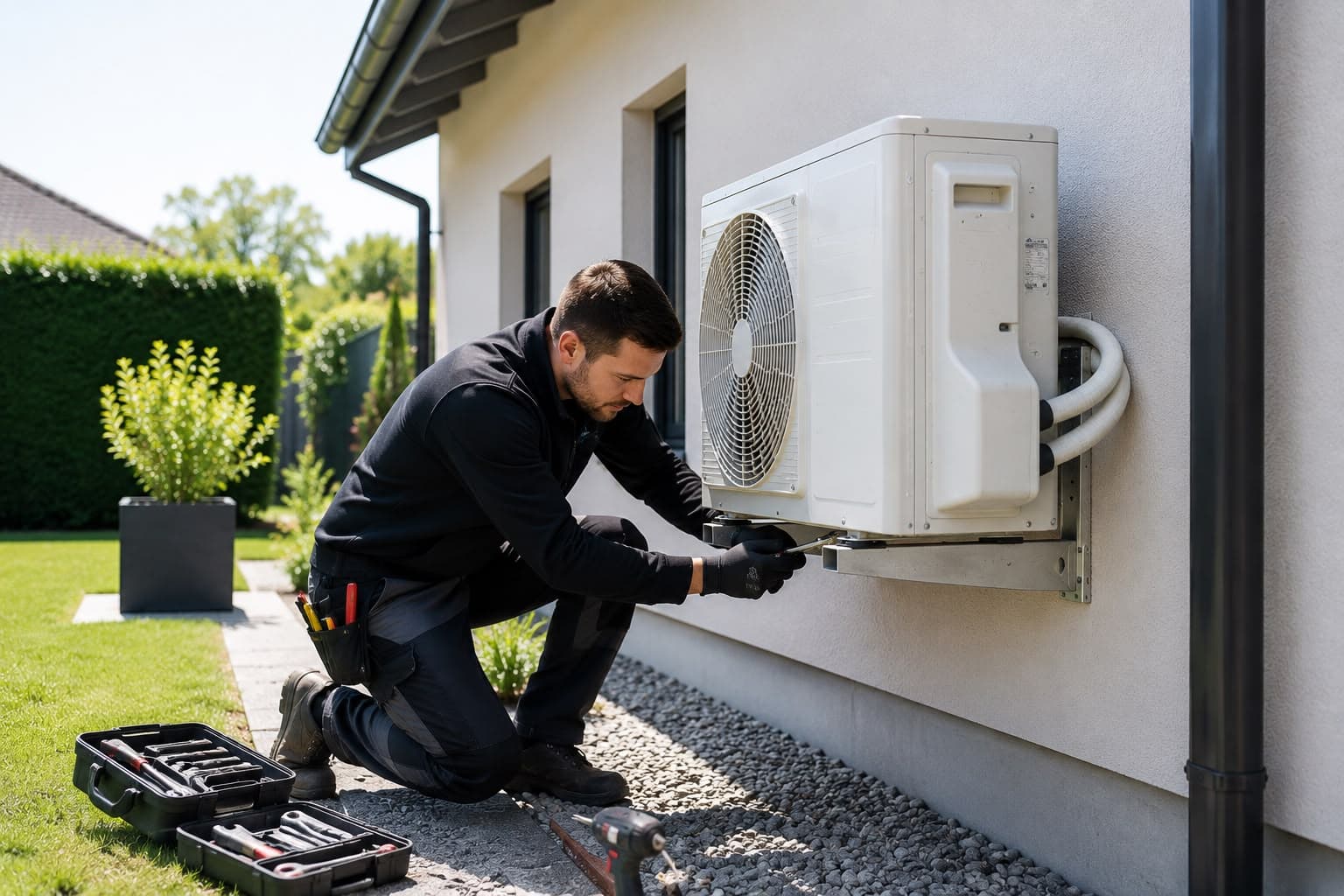 Boiler and heat pump installation